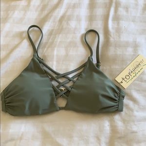 NWT Tori Praver seafoam swimwear top size S